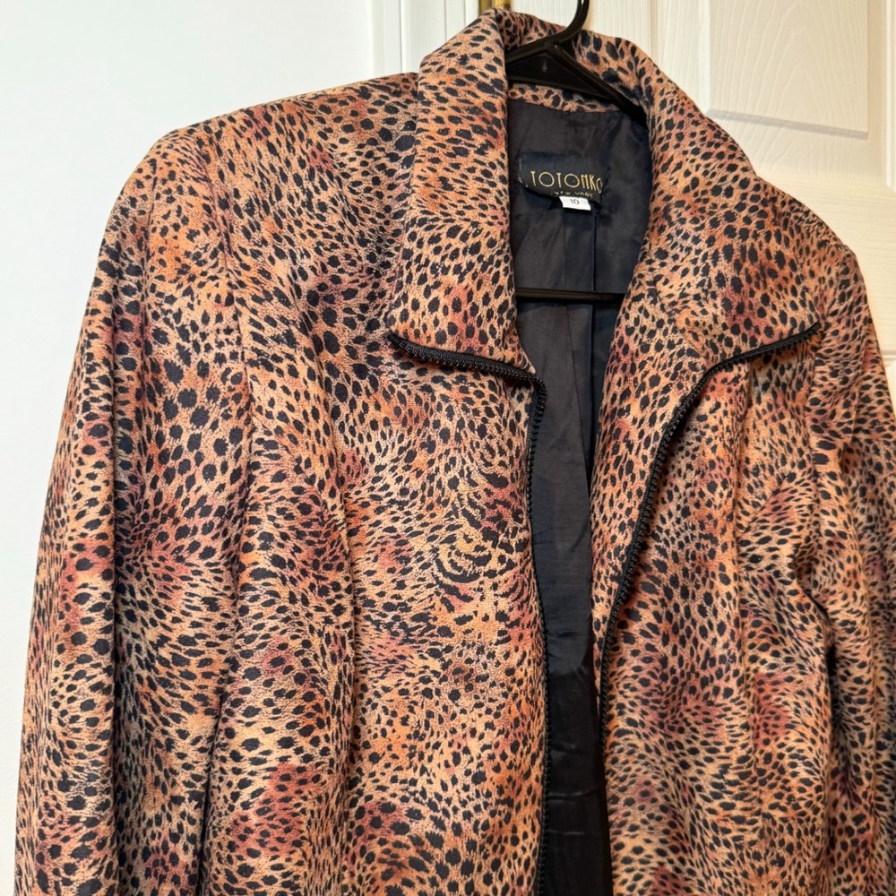 Vintage 90s Leopard Totonko New York zip jacket - Picture 2 of 9